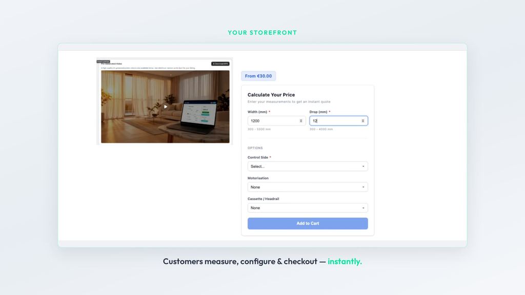 MeasureRight Shopify app - made to measure curtains and blinds calculator
